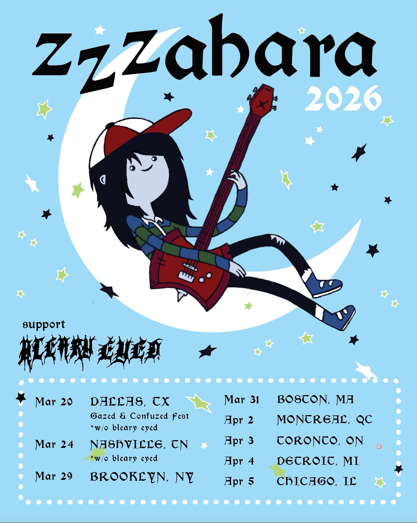 Bleary Eyed Tour Poster 2026